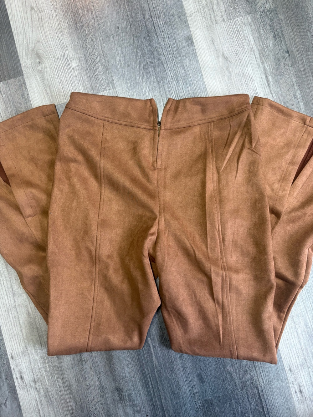 Forever 21 Tan Suede-Look Flare Pants